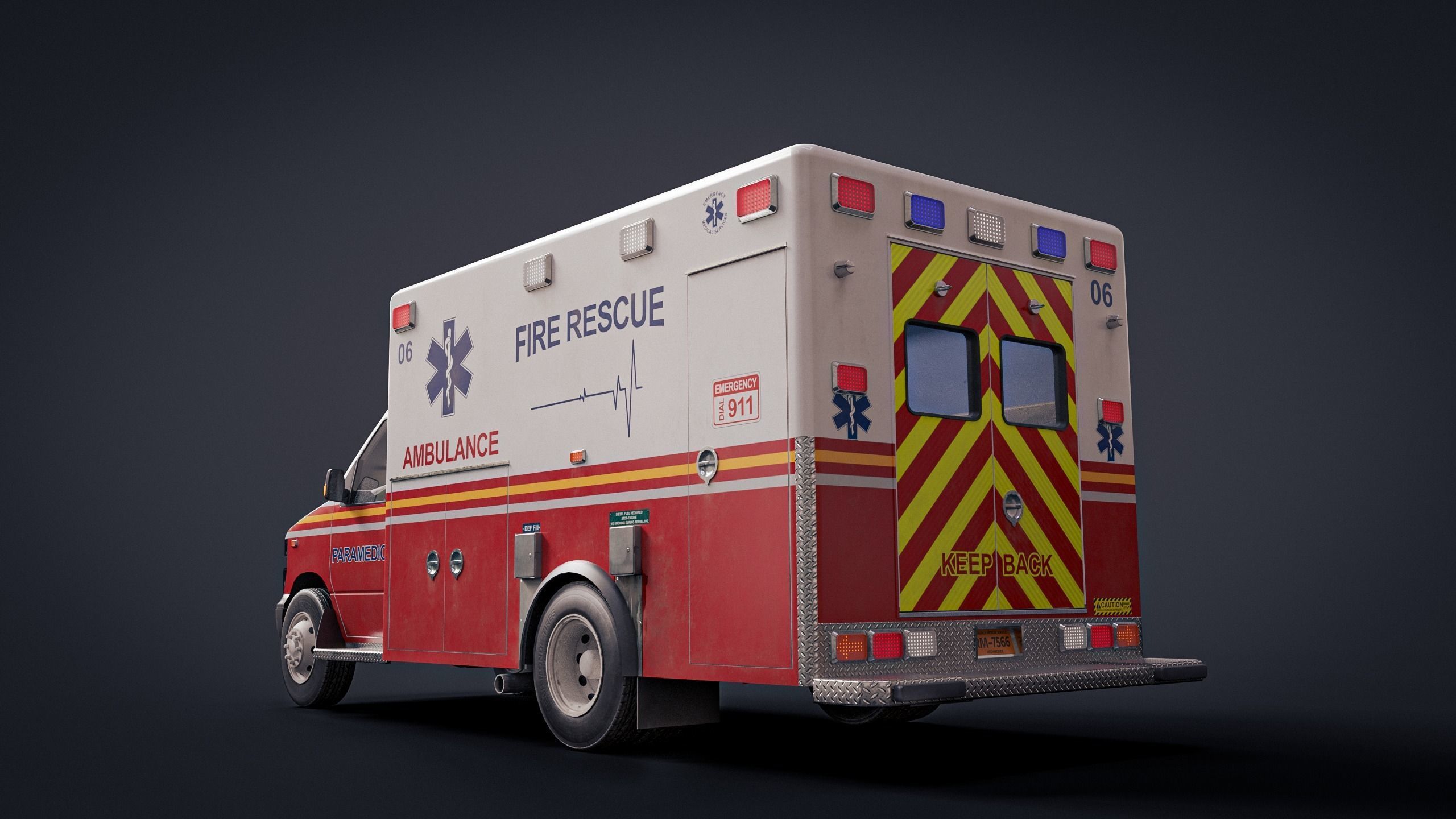 Ambulance 3D Model  Low-poly 3D model_2