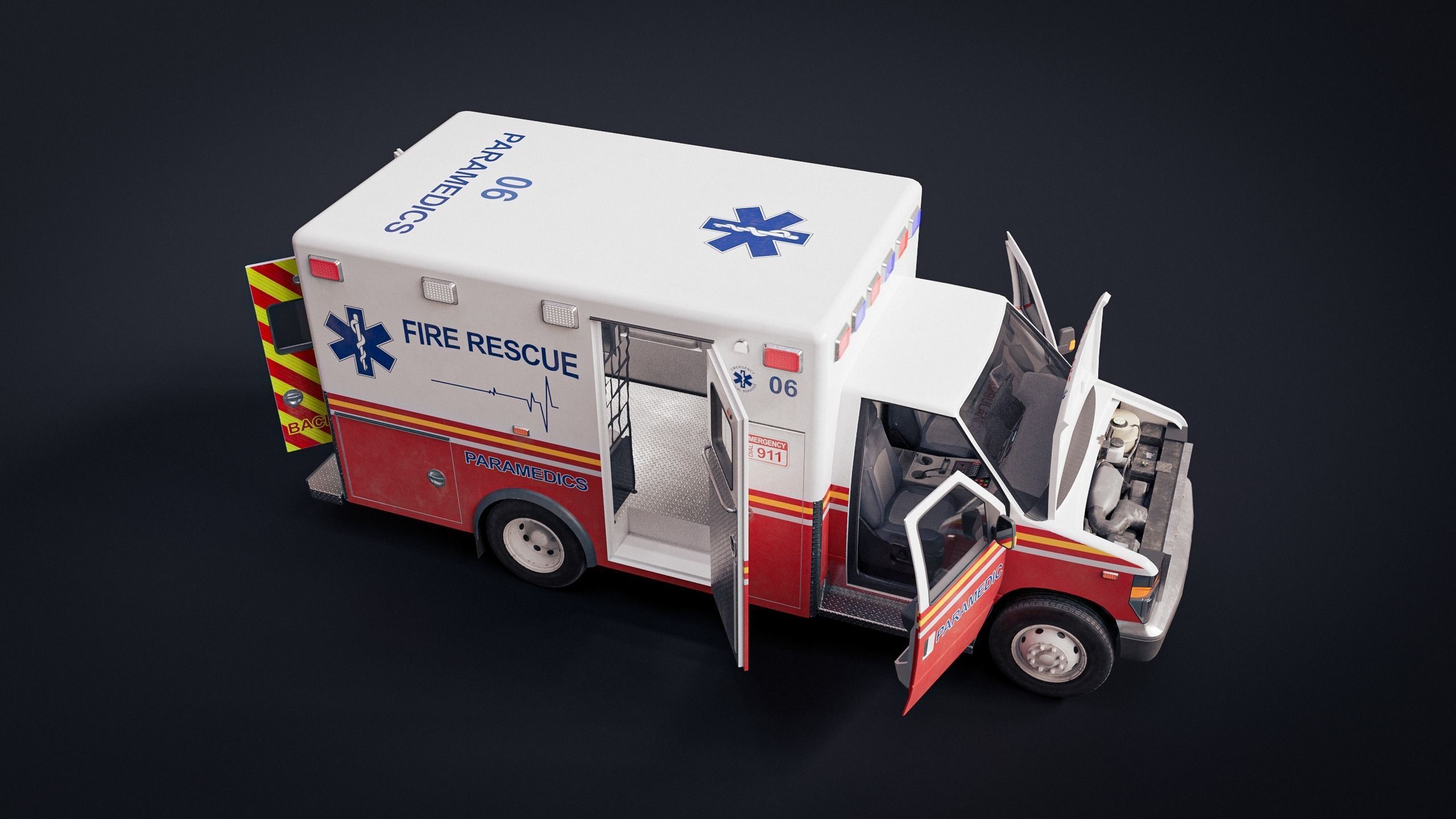 Ambulance 3D Model  Low-poly 3D model_5