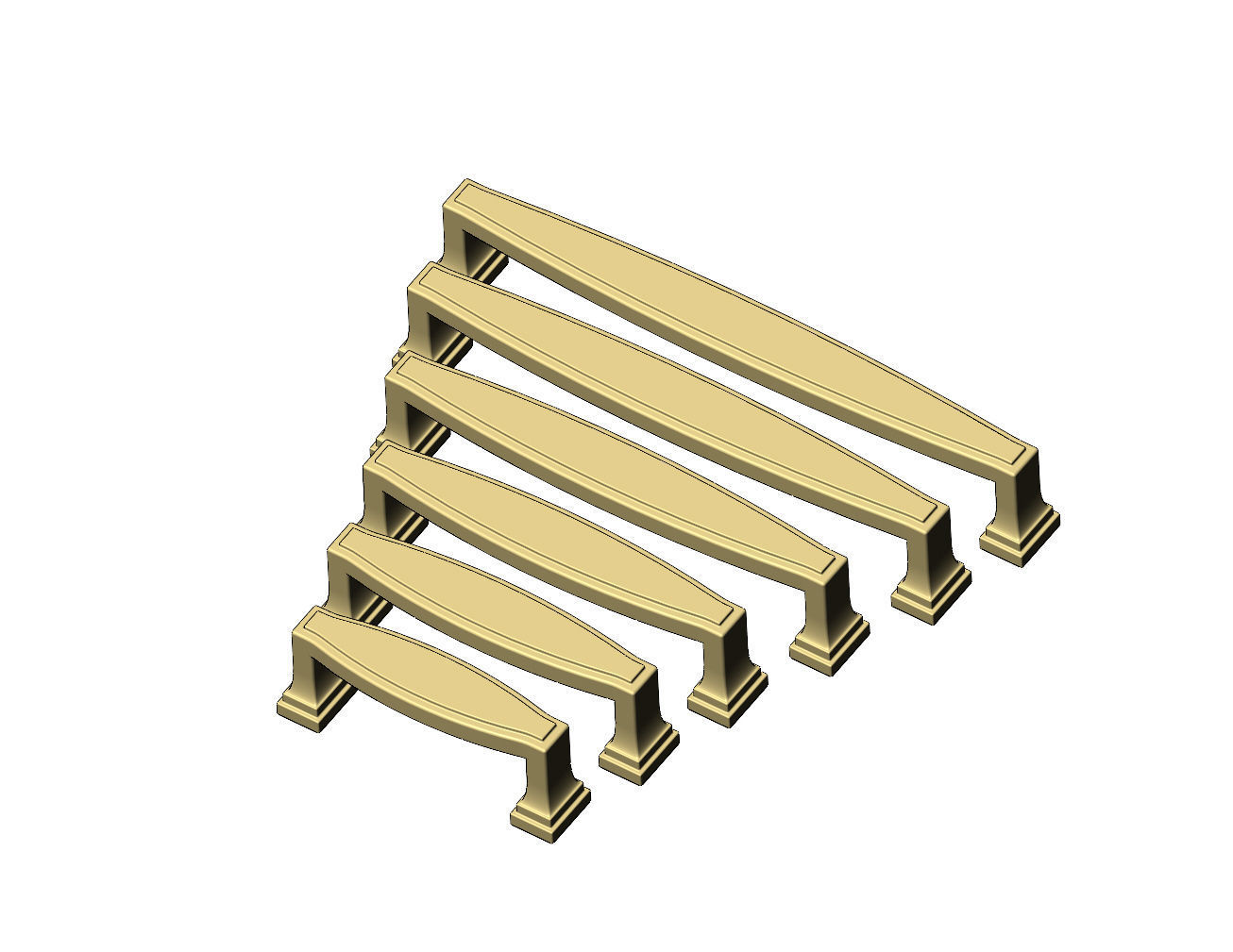 Cabinet drawer handle and pull N016 3D print model_4