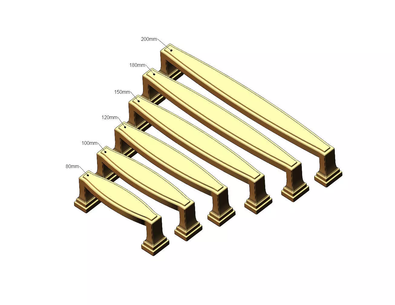 Cabinet drawer handle and pull N016 3D print model_0