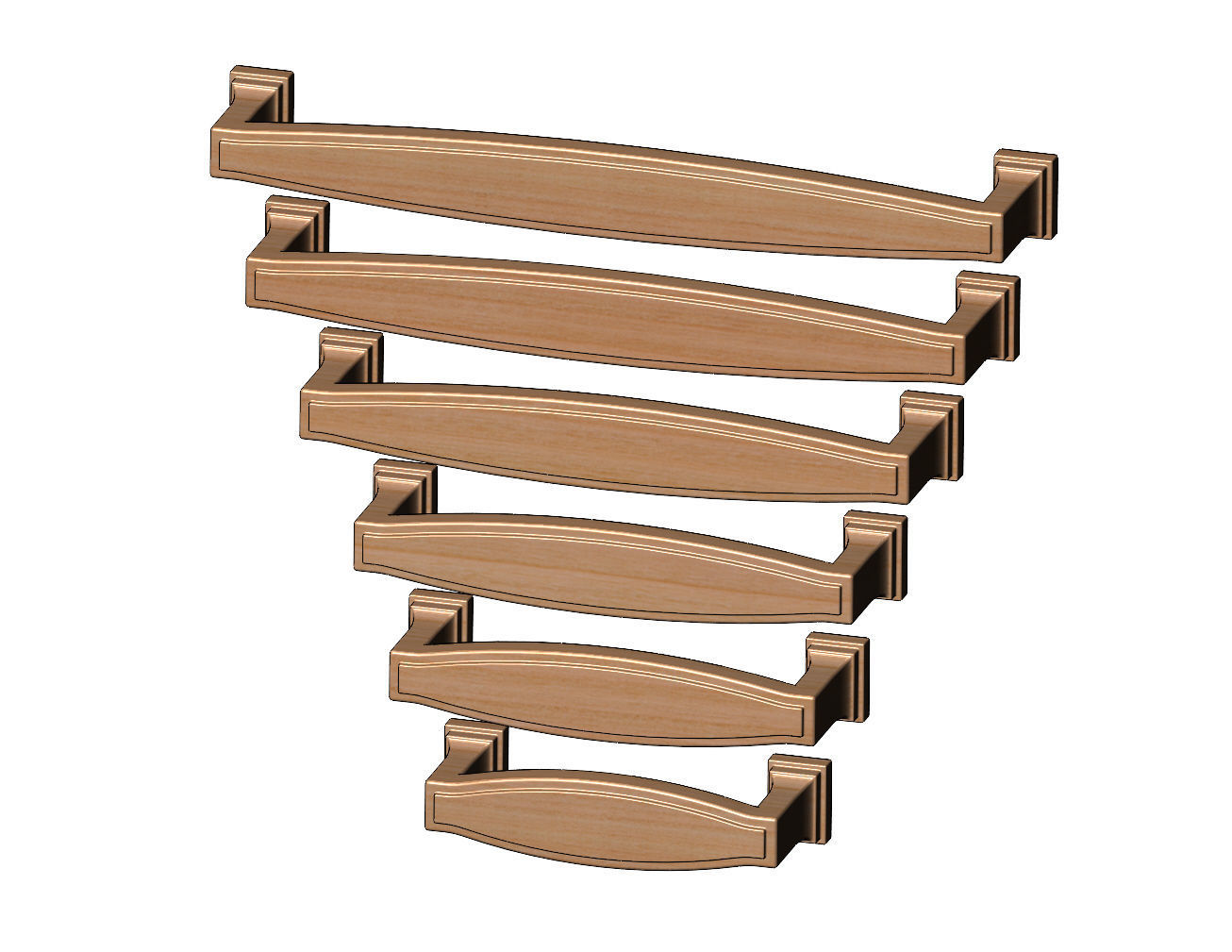 Cabinet drawer handle and pull N016 3D print model_10