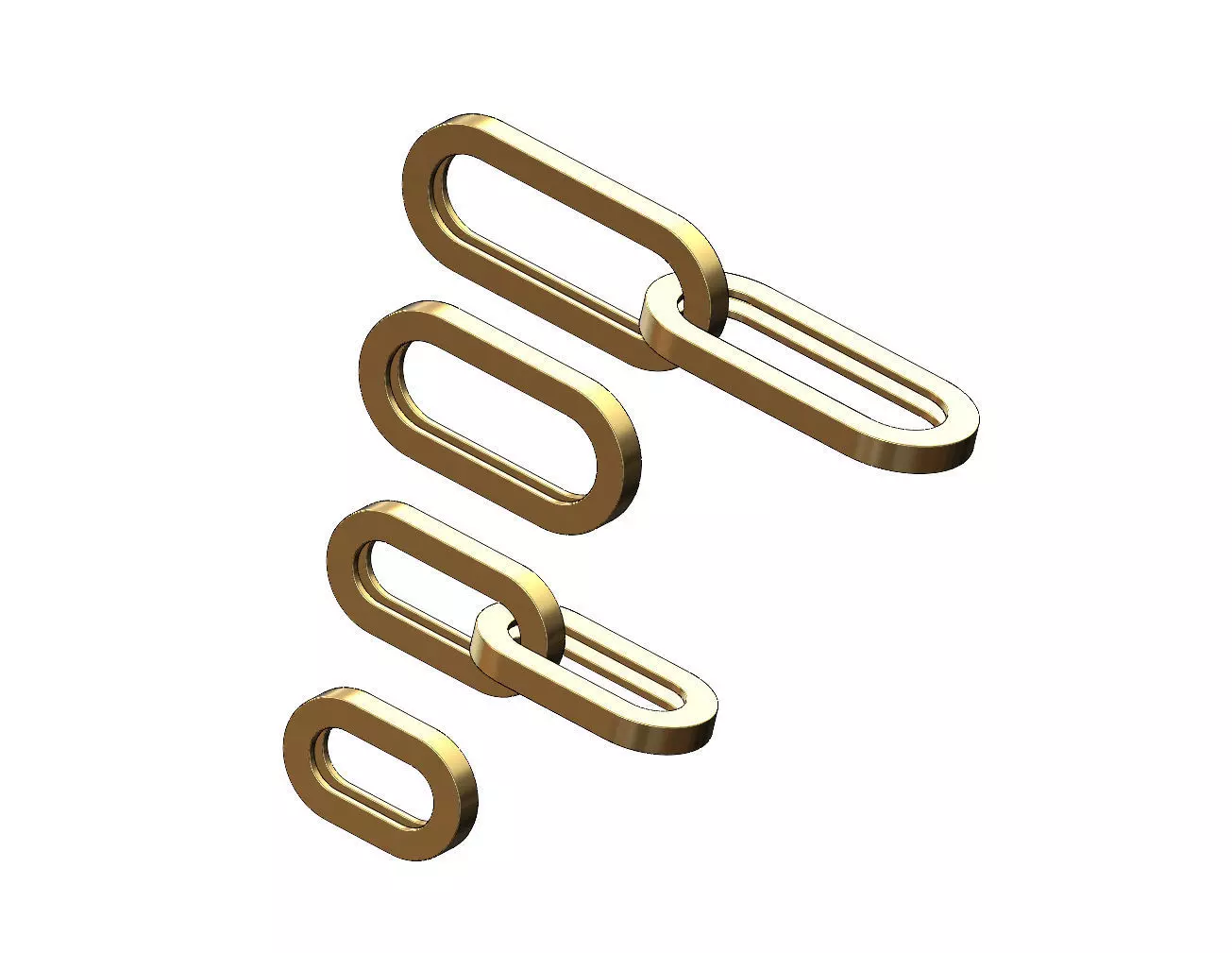 Paperclip chain and bracelet link 3D print model_0