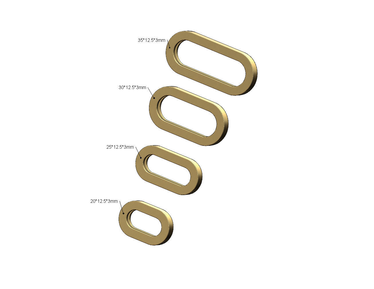 Paperclip chain and bracelet link 3D print model_1