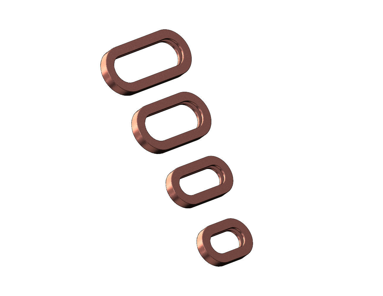 Paperclip chain and bracelet link 3D print model_9