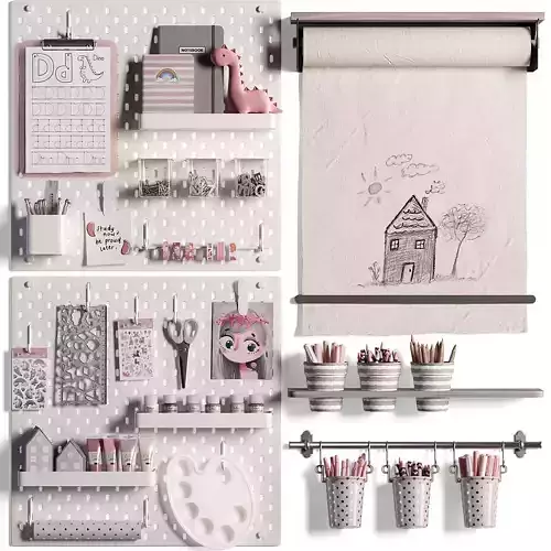 Ikea SKADIS Pegboard for Teenagers and Kids 04 3D model