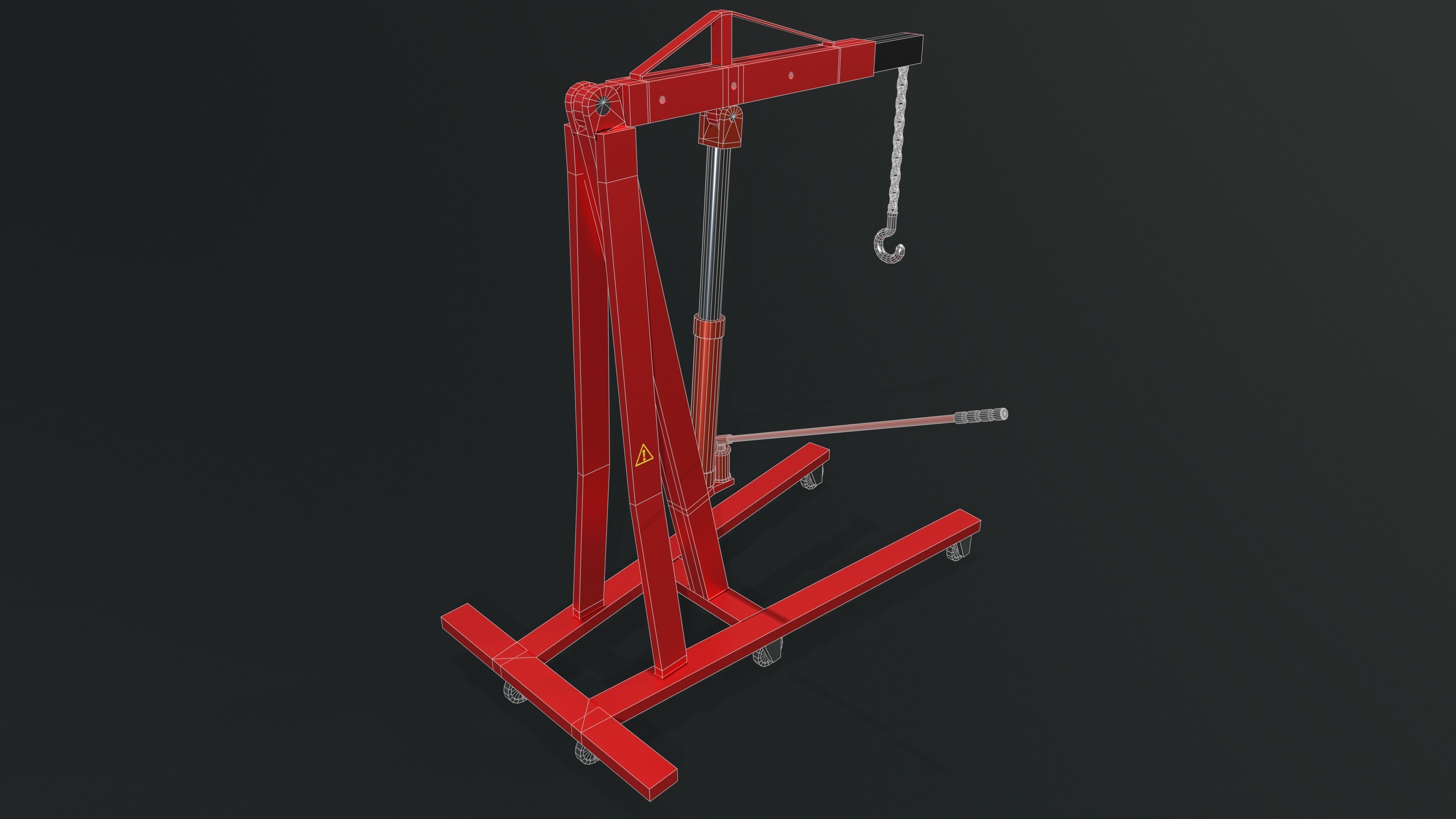 Engine Crane Low-poly 3D model_6