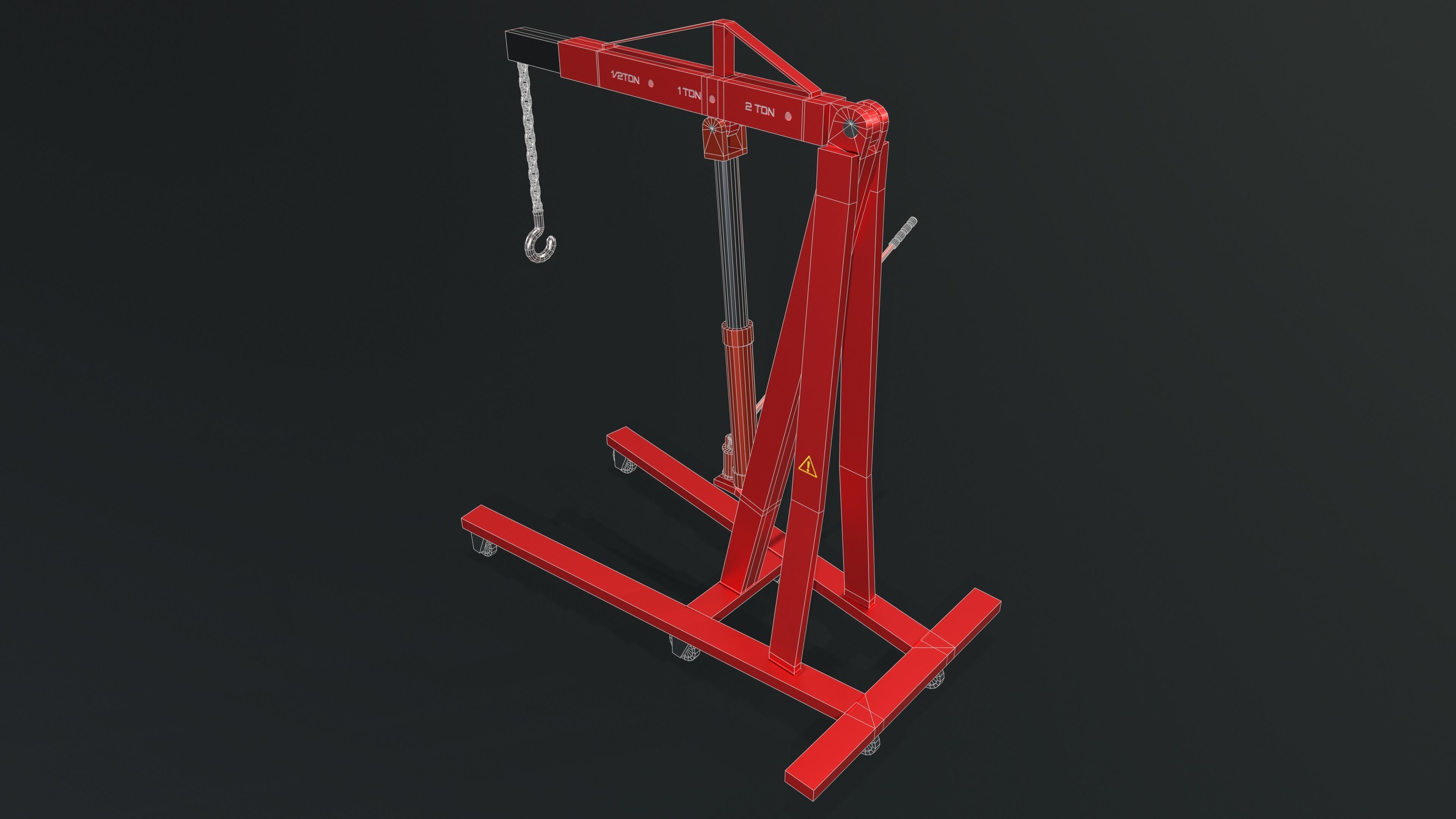 Engine Crane Low-poly 3D model_4