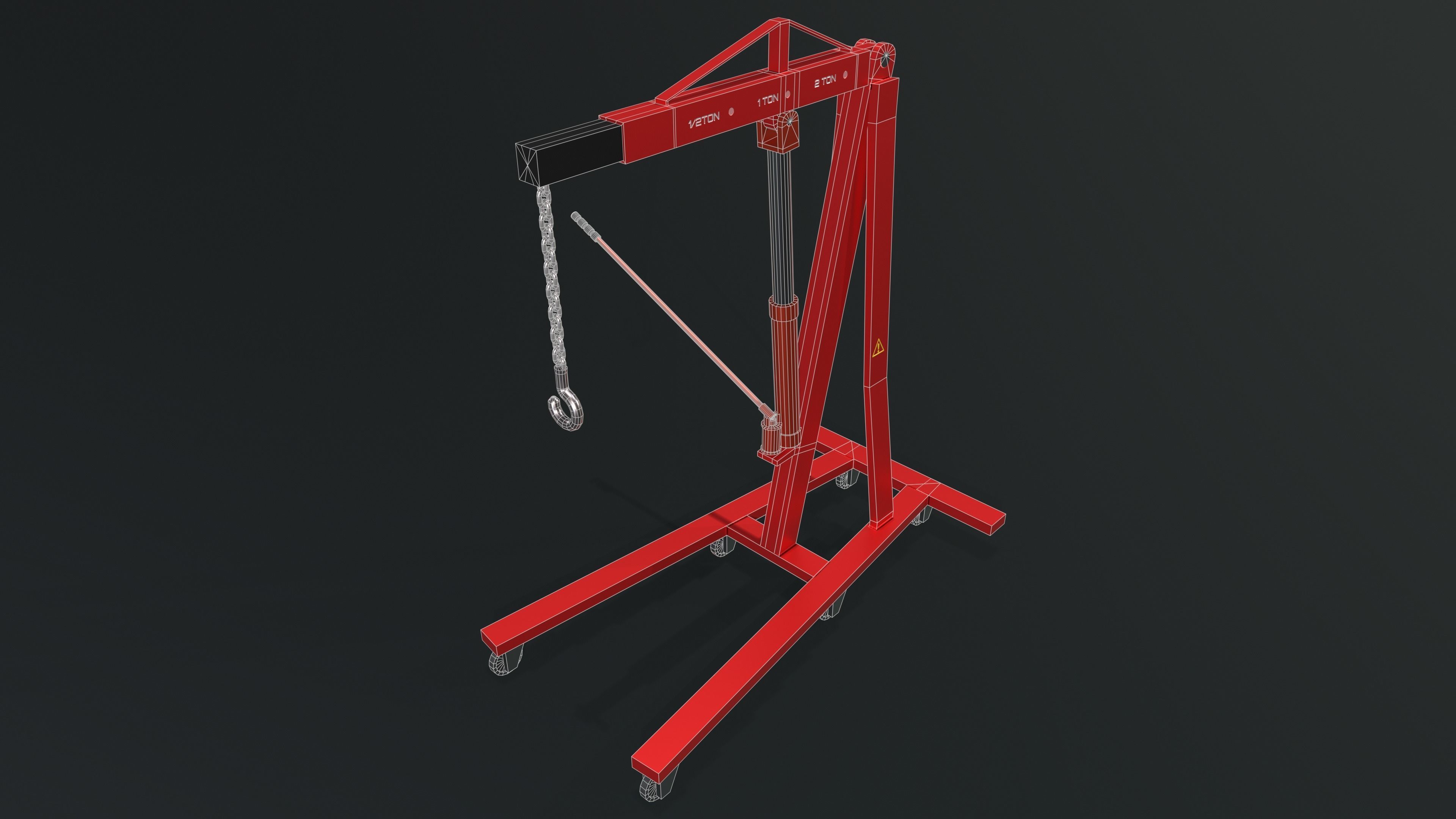 Engine Crane Low-poly 3D model_2