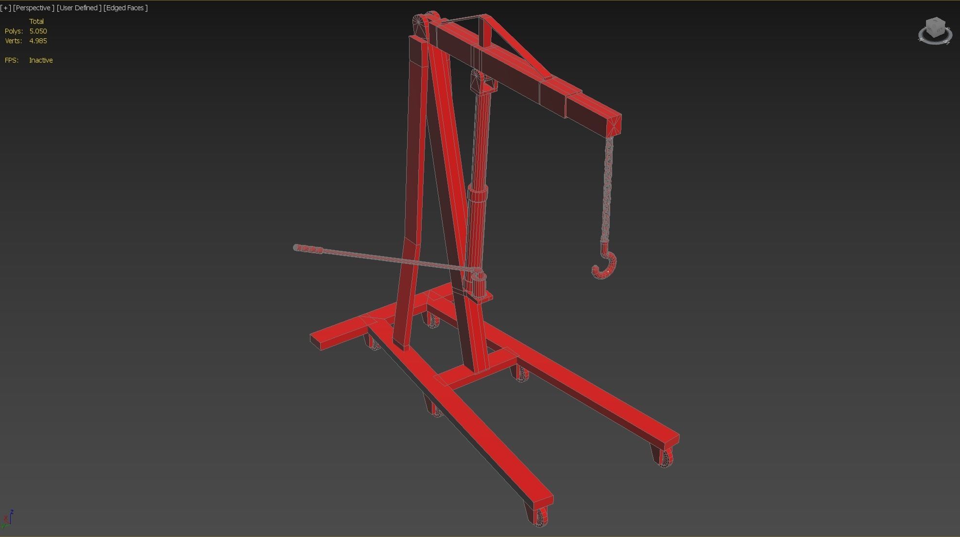 Engine Crane Low-poly 3D model_10
