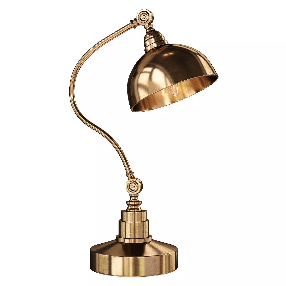 Modern Industrial Desk Lamp Low-poly 3D model_0