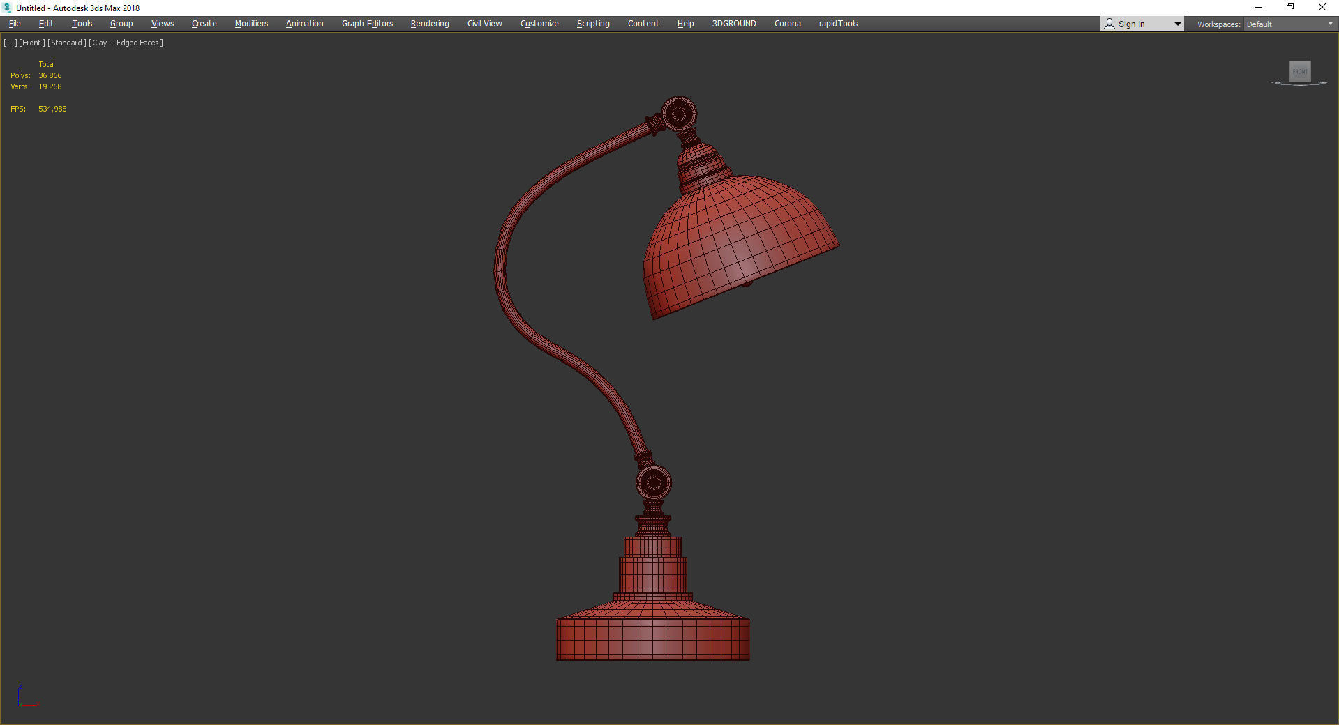 Modern Industrial Desk Lamp Low-poly 3D model_2