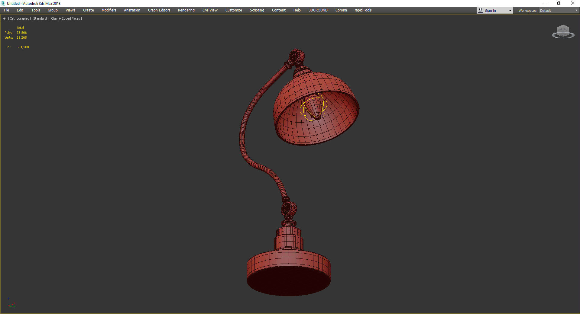 Modern Industrial Desk Lamp Low-poly 3D model_3