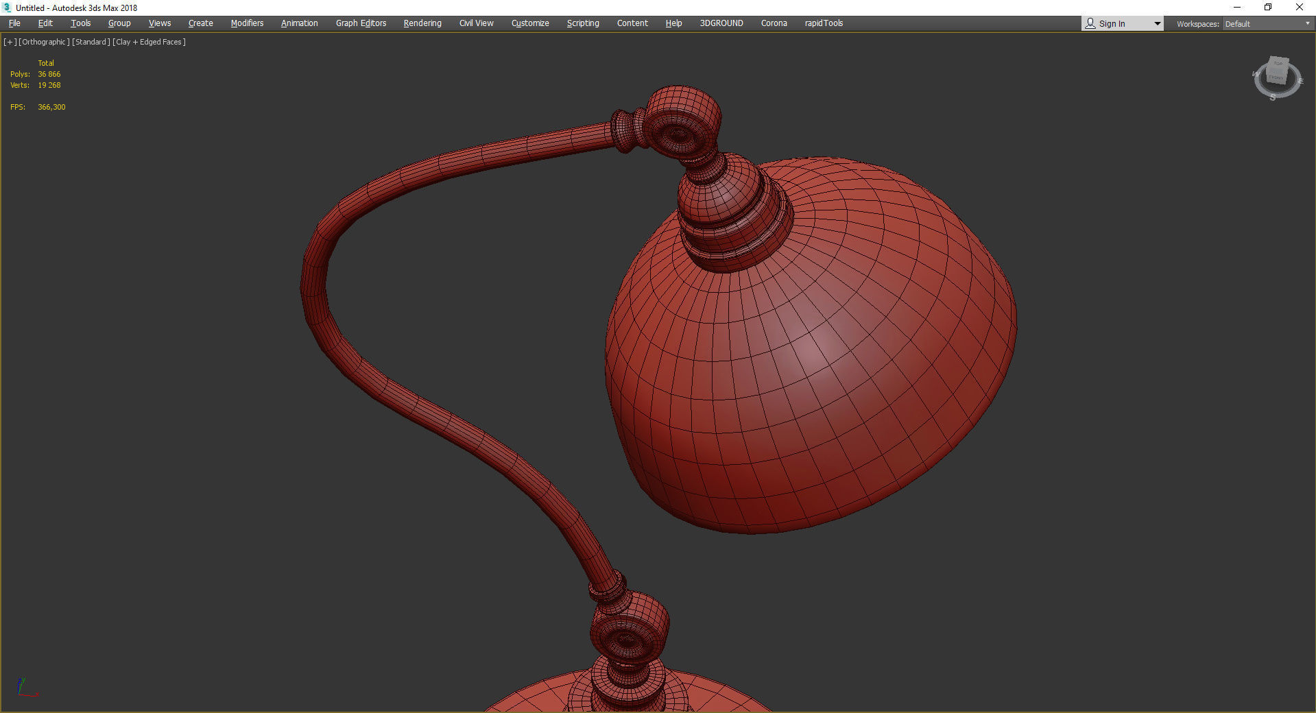 Modern Industrial Desk Lamp Low-poly 3D model_4