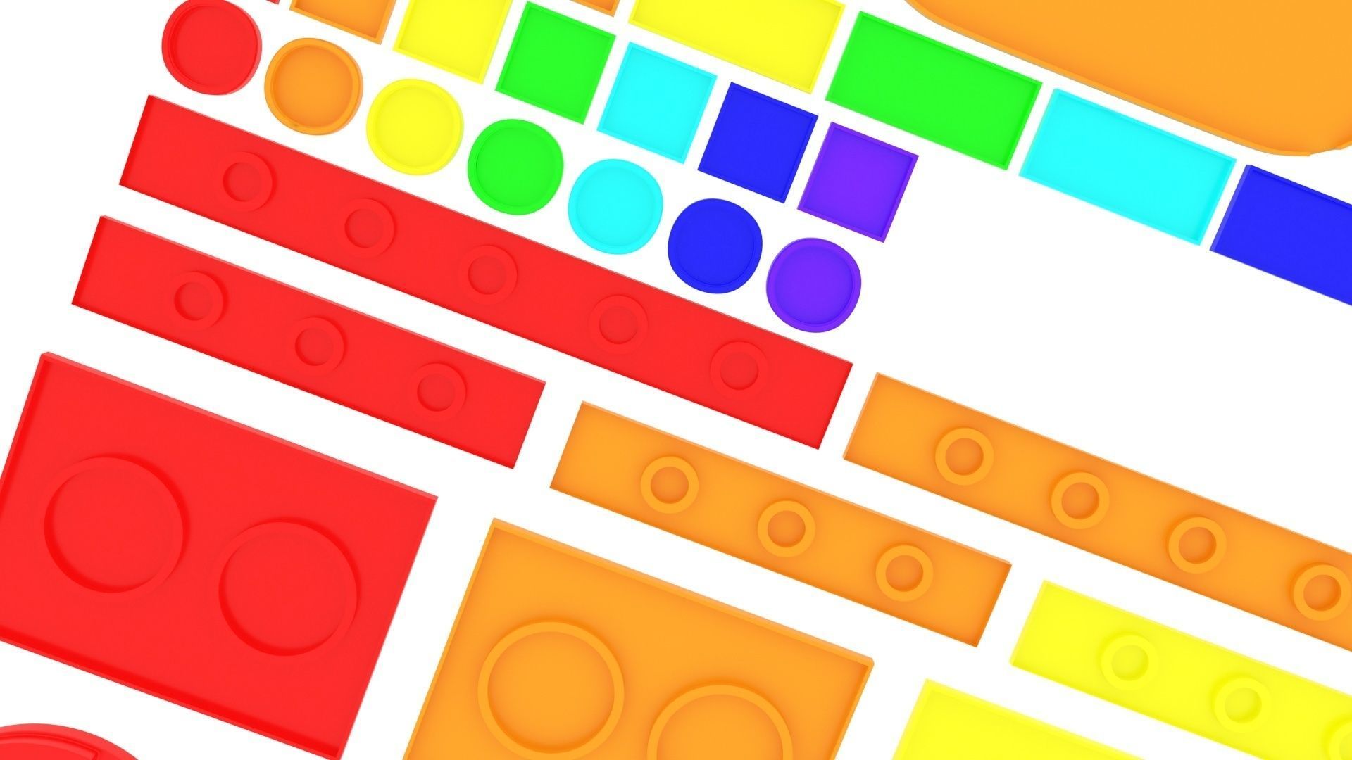 Colored Lego Tiles Set 3D model_6