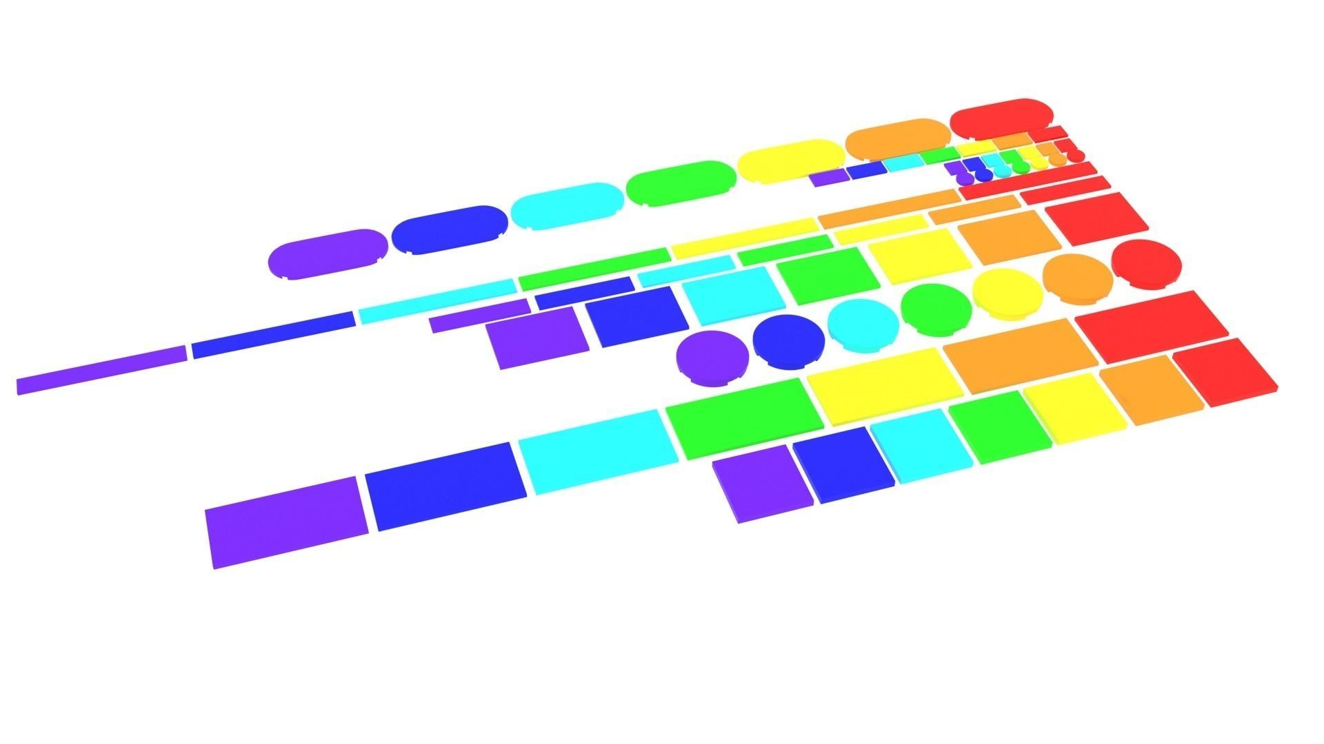 Colored Lego Tiles Set 3D model_2