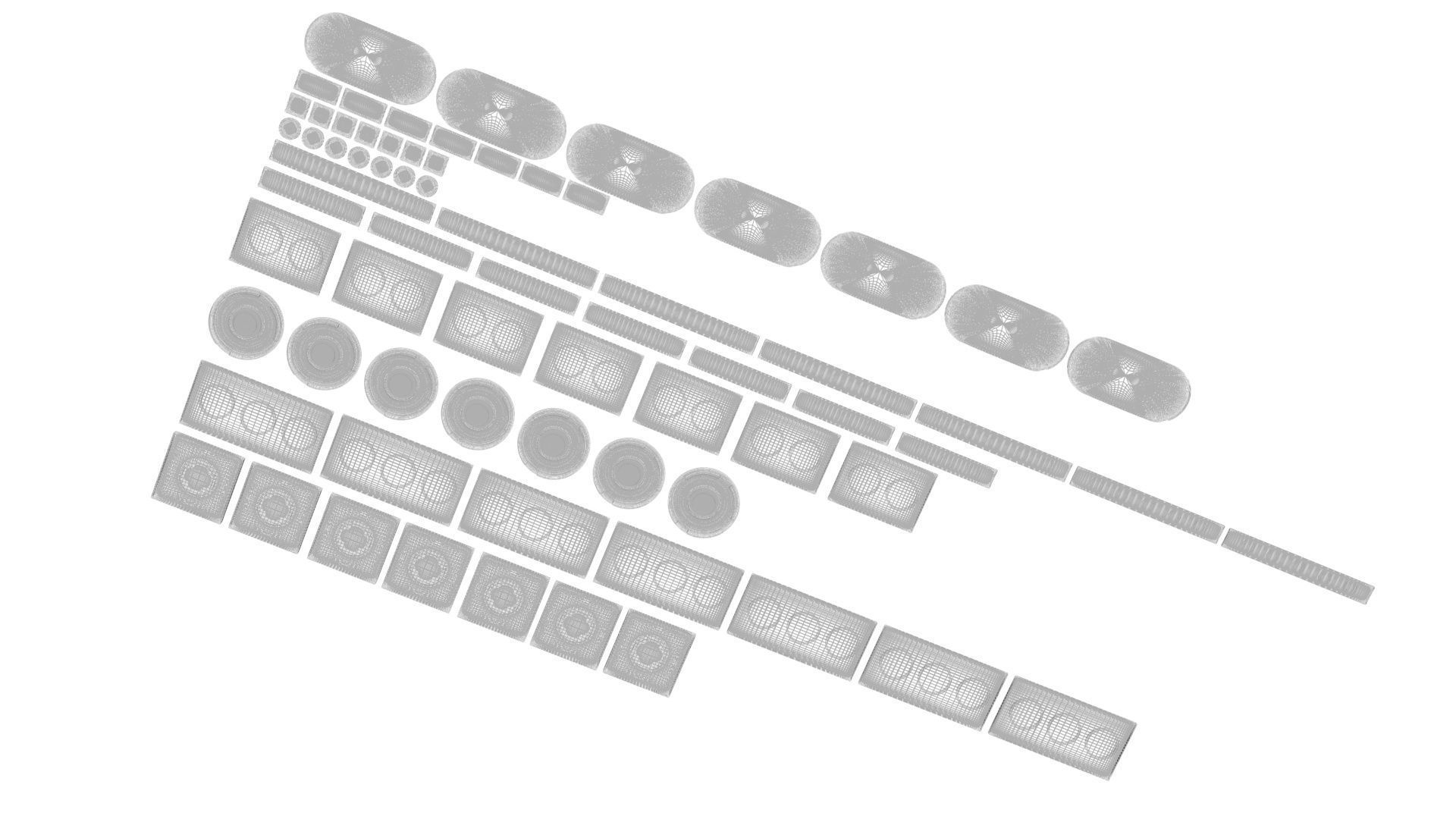 Colored Lego Tiles Set 3D model_15