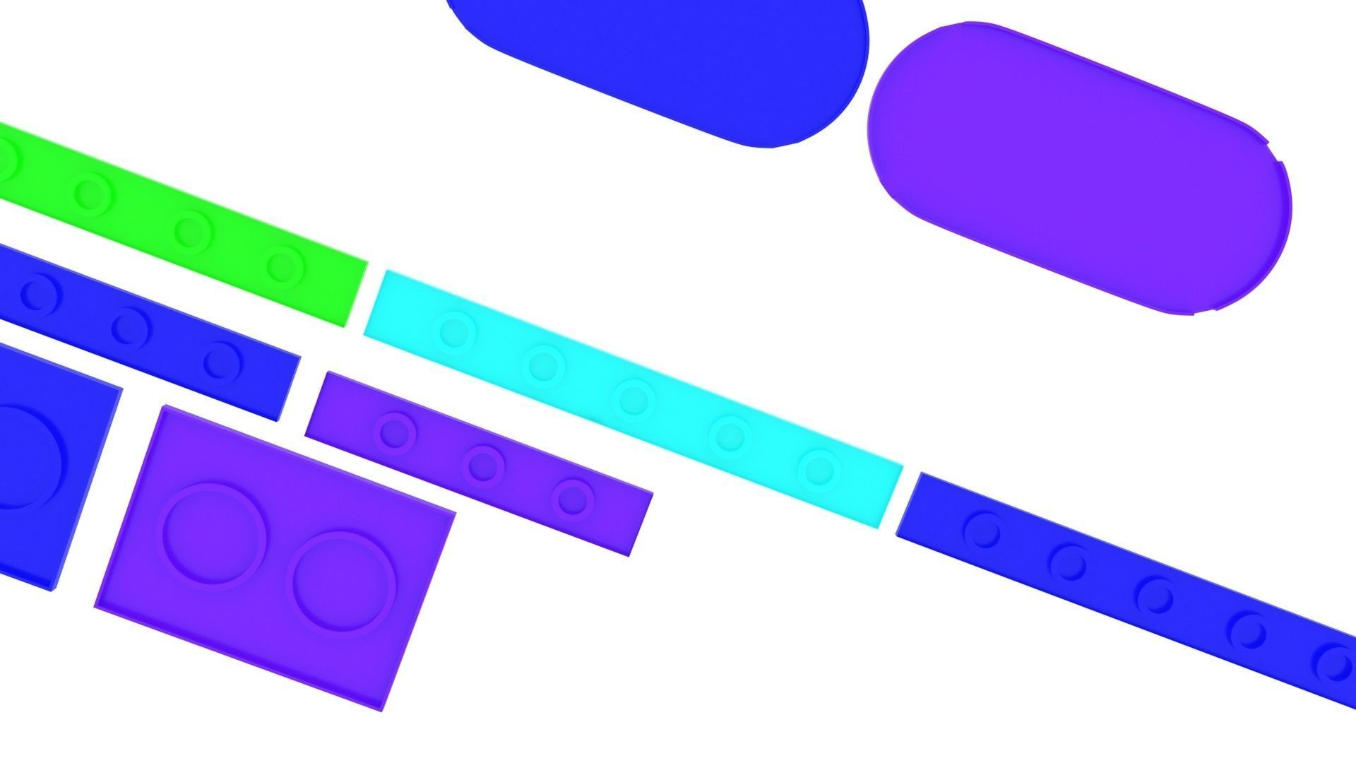 Colored Lego Tiles Set 3D model_8