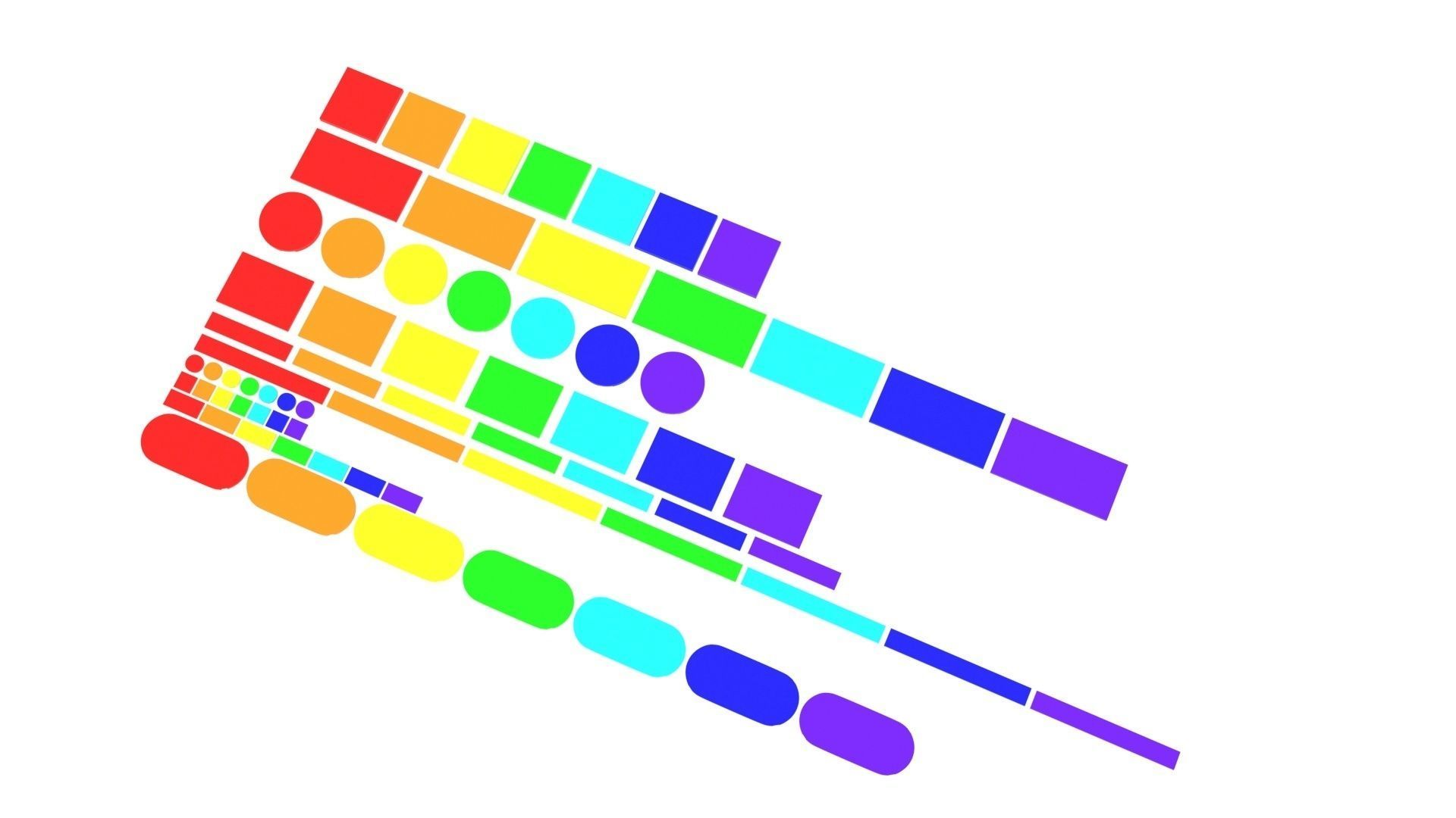 Colored Lego Tiles Set 3D model_1