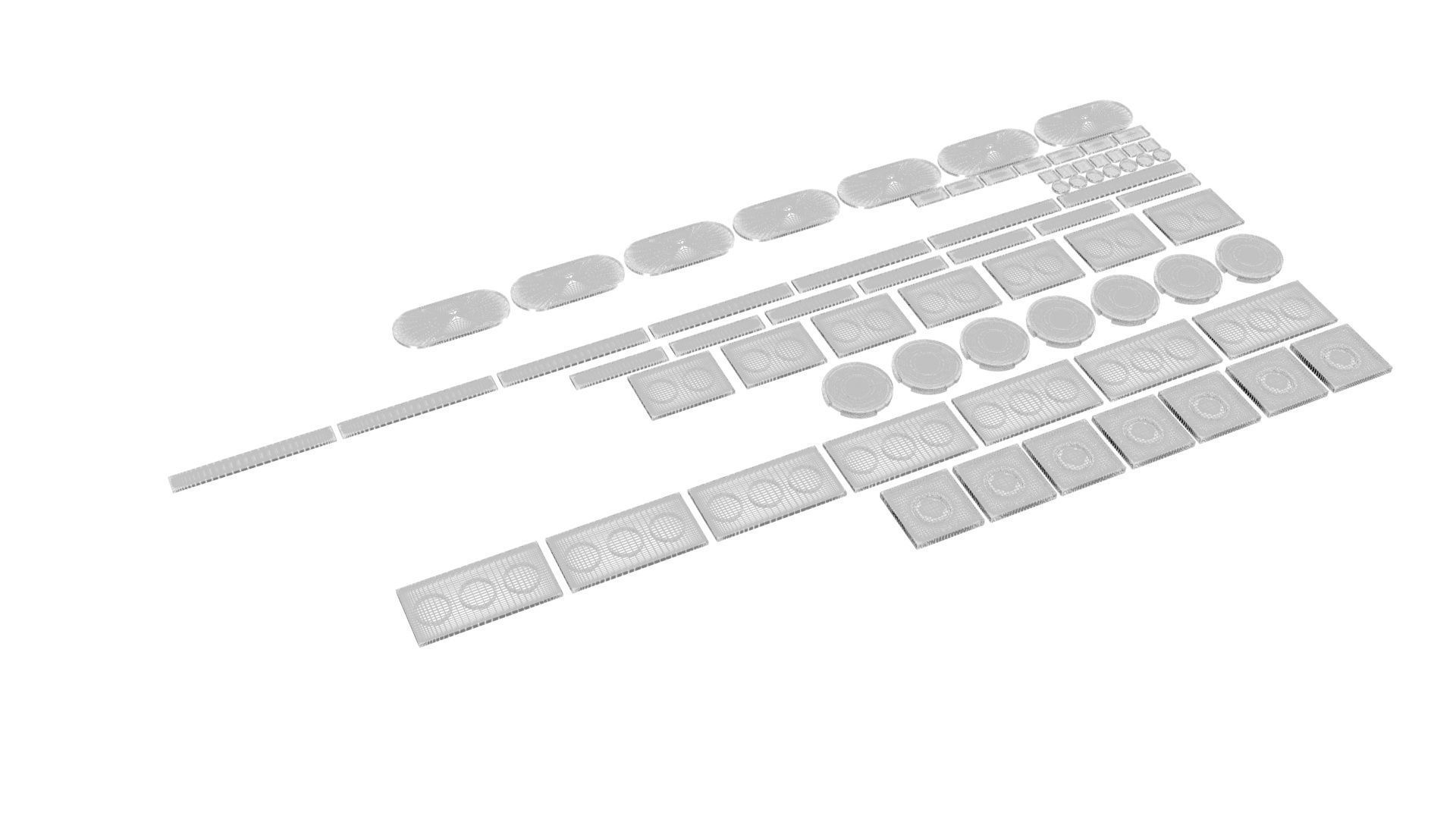 Colored Lego Tiles Set 3D model_13