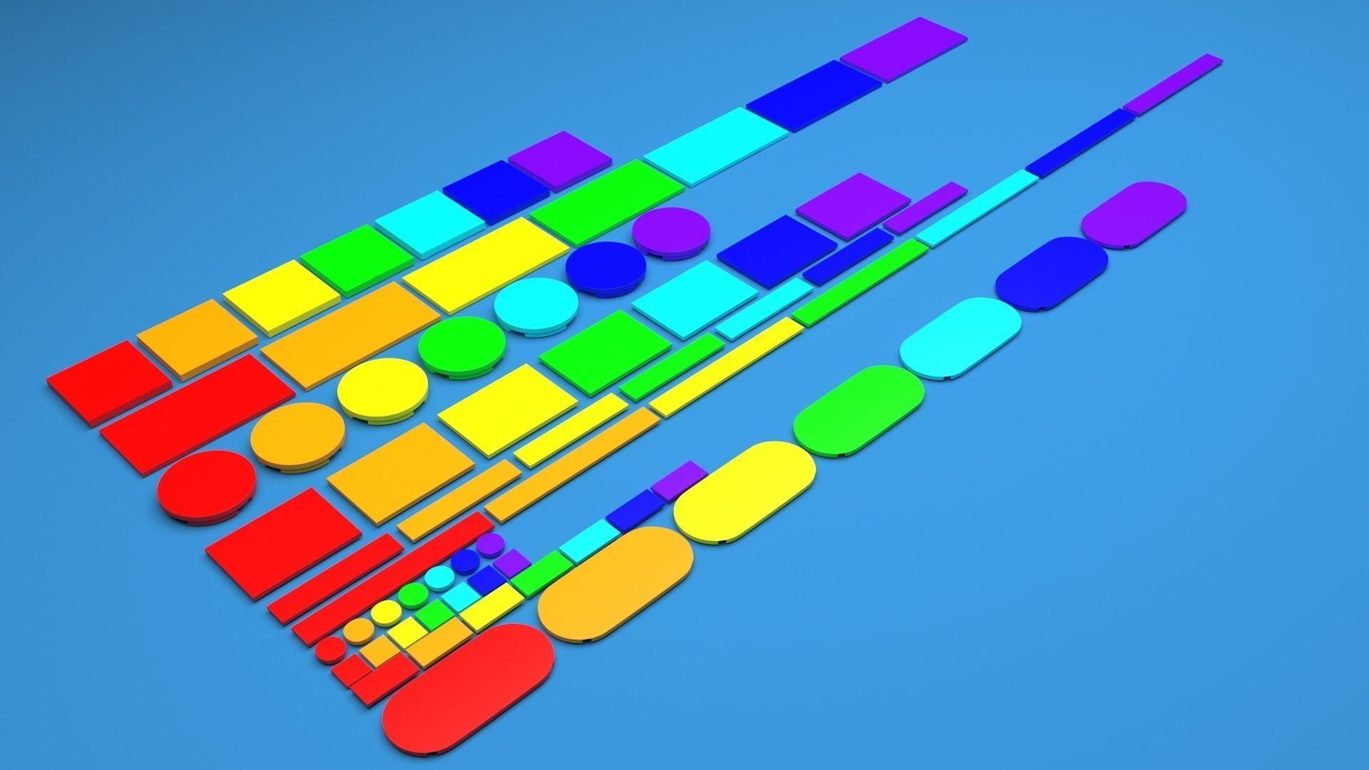 Colored Lego Tiles Set 3D model_37