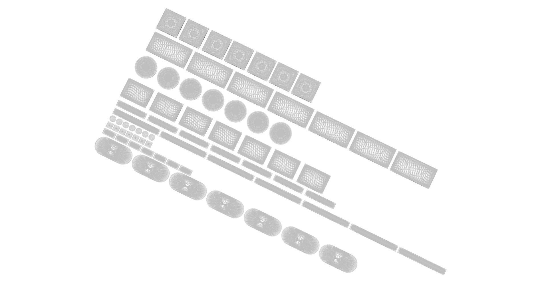 Colored Lego Tiles Set 3D model_12