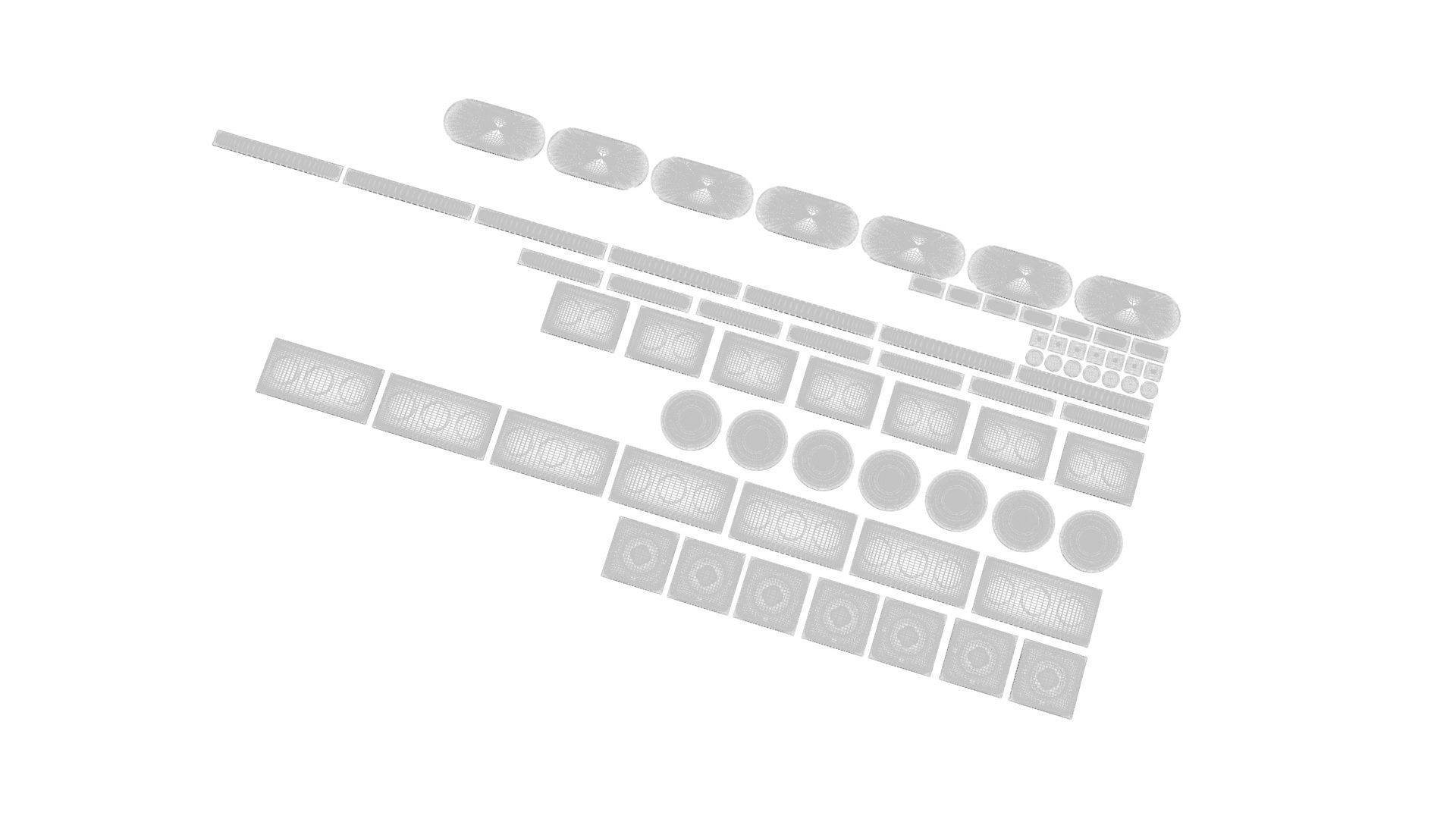 Colored Lego Tiles Set 3D model_14