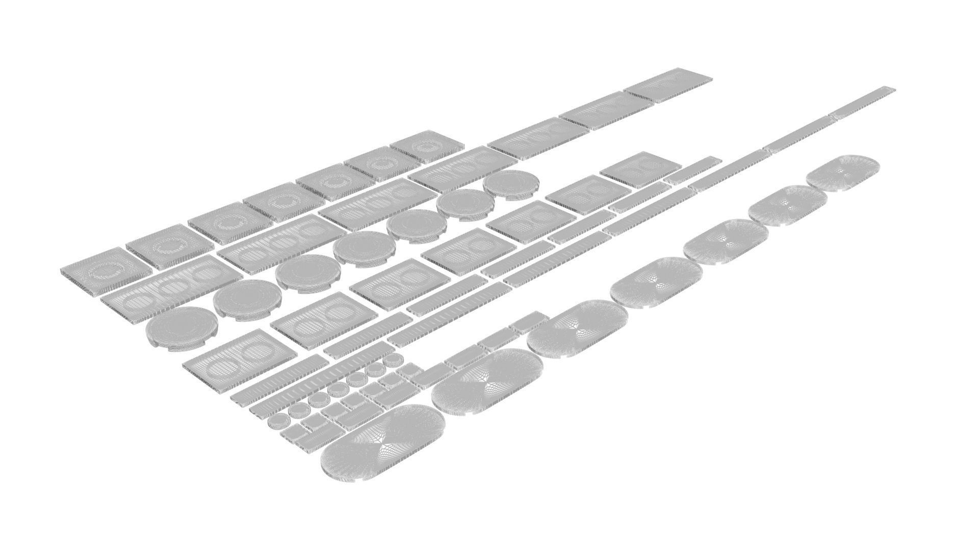 Colored Lego Tiles Set 3D model_11