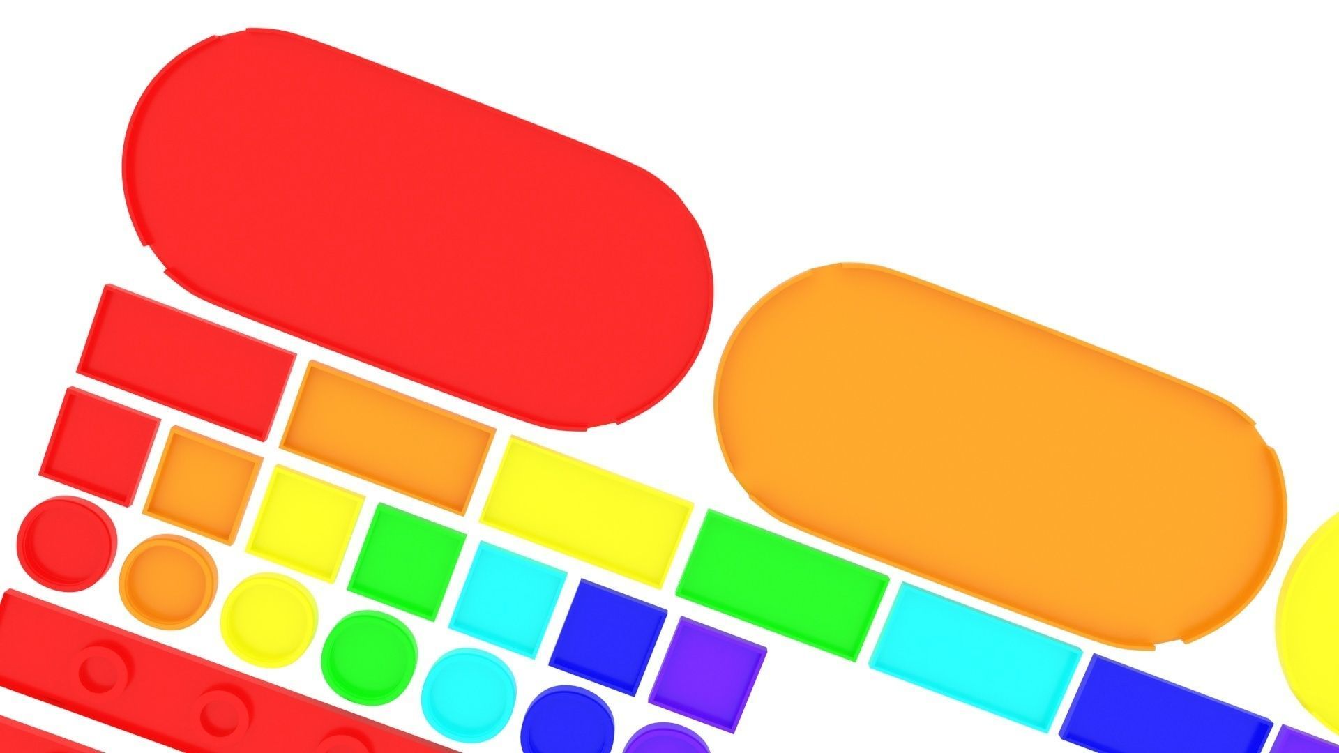 Colored Lego Tiles Set 3D model_5