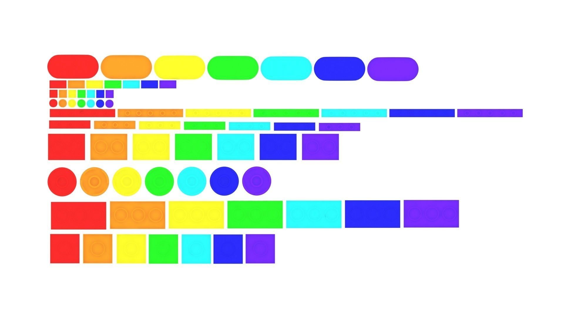 Colored Lego Tiles Set 3D model_10