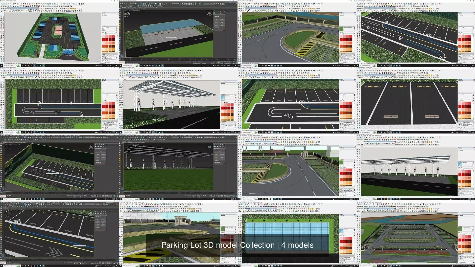 Parking Lot 3D model Collection _0