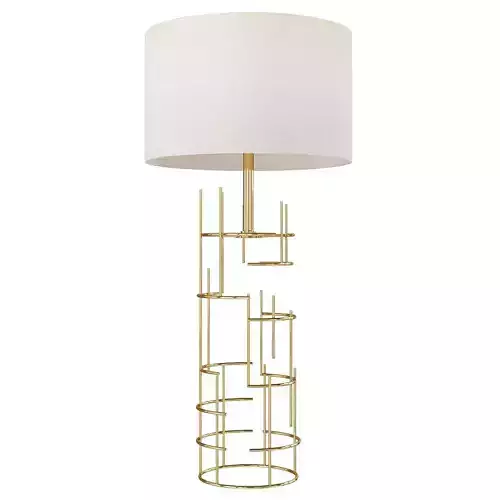 Modern Cylindrical Gold Table Lamp