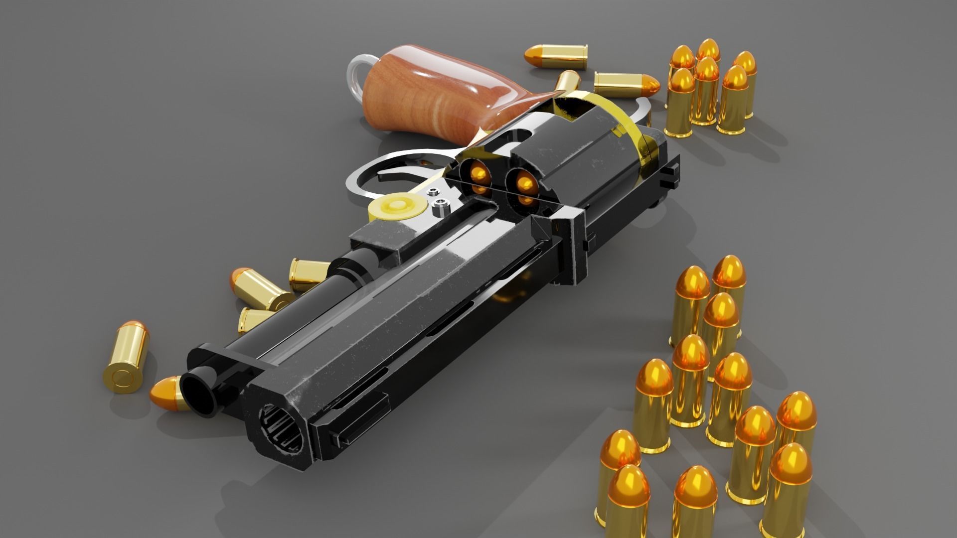 3D model Modular Revolver Gun VR / AR / low-poly | CGTrader