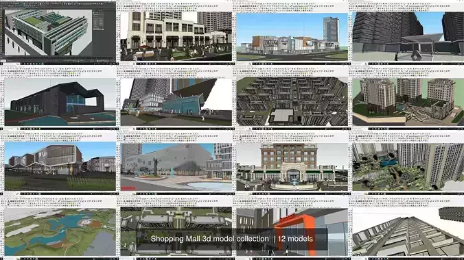 Shopping Mall 3d model collection  
