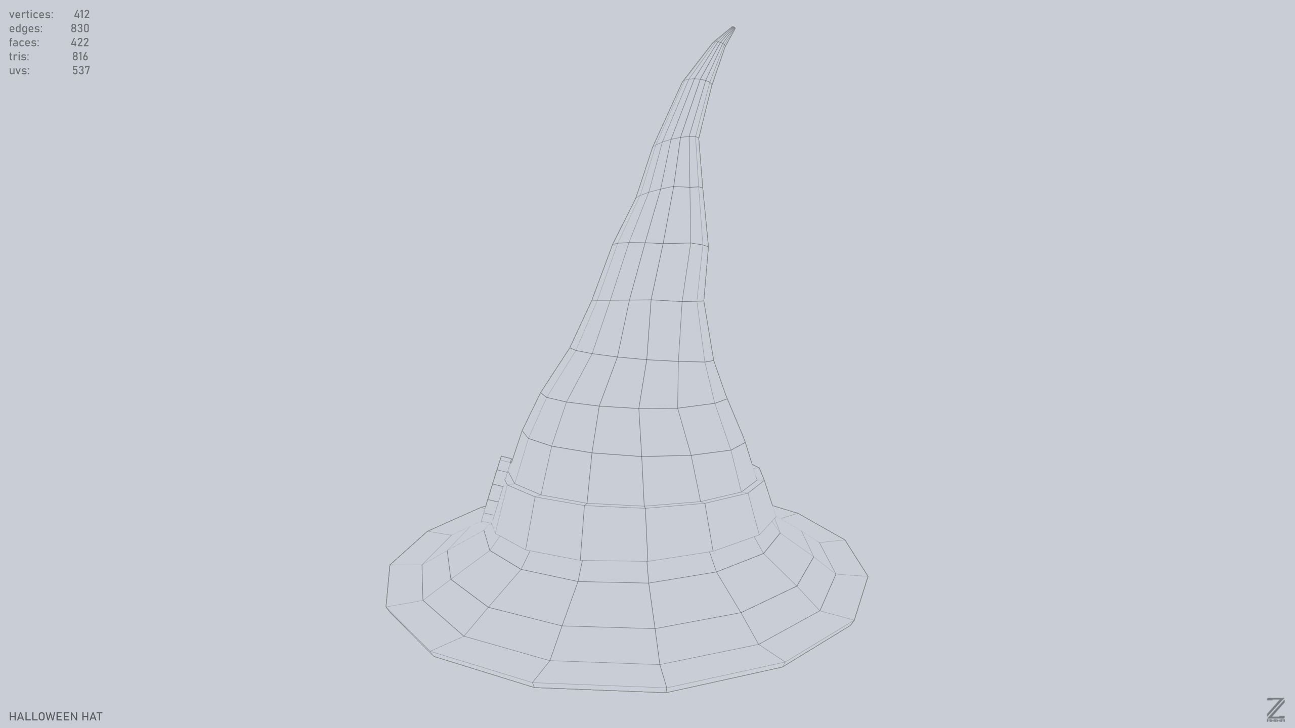 Halloween hat Low-poly 3D model_9