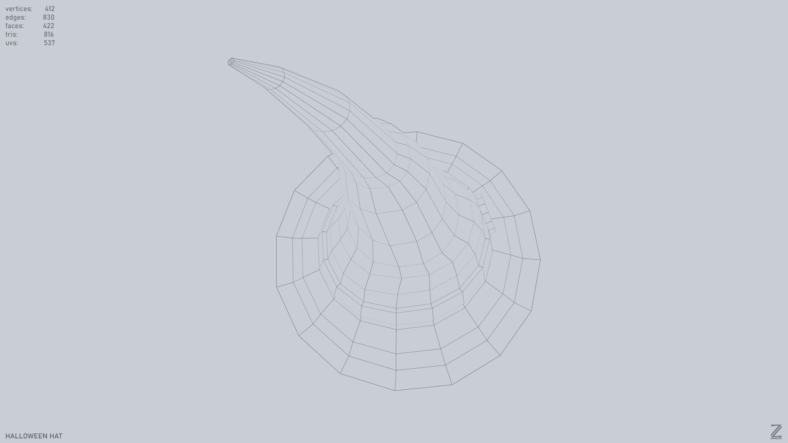 Halloween hat Low-poly 3D model_13