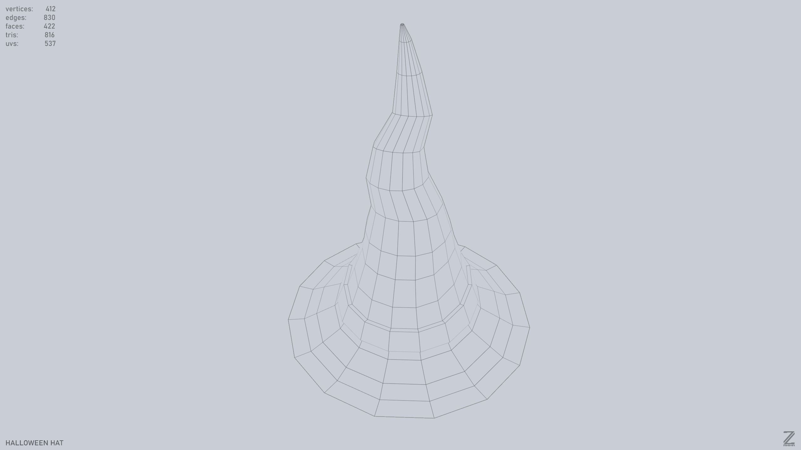 Halloween hat Low-poly 3D model_11