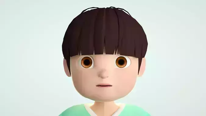 Cartoon Boy Child  Studen  Little Fat Man