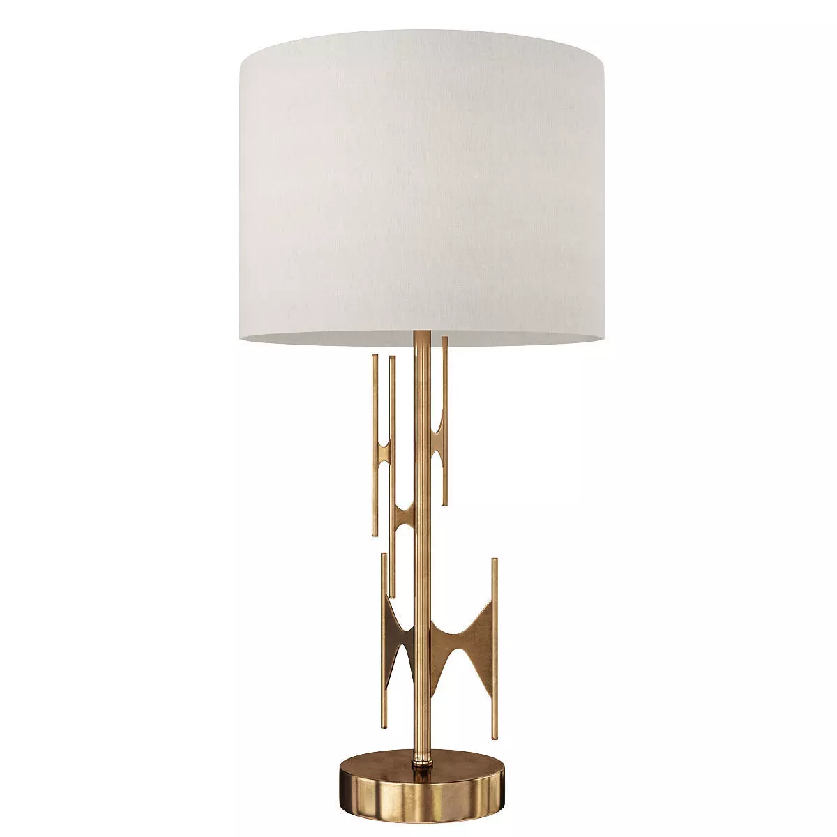 Freeform Gold Linen Shade Table Lamp Low-poly 3D model