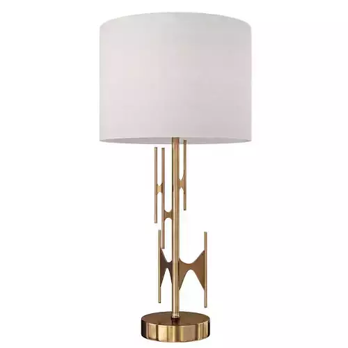 Freeform Gold Linen Shade Table Lamp