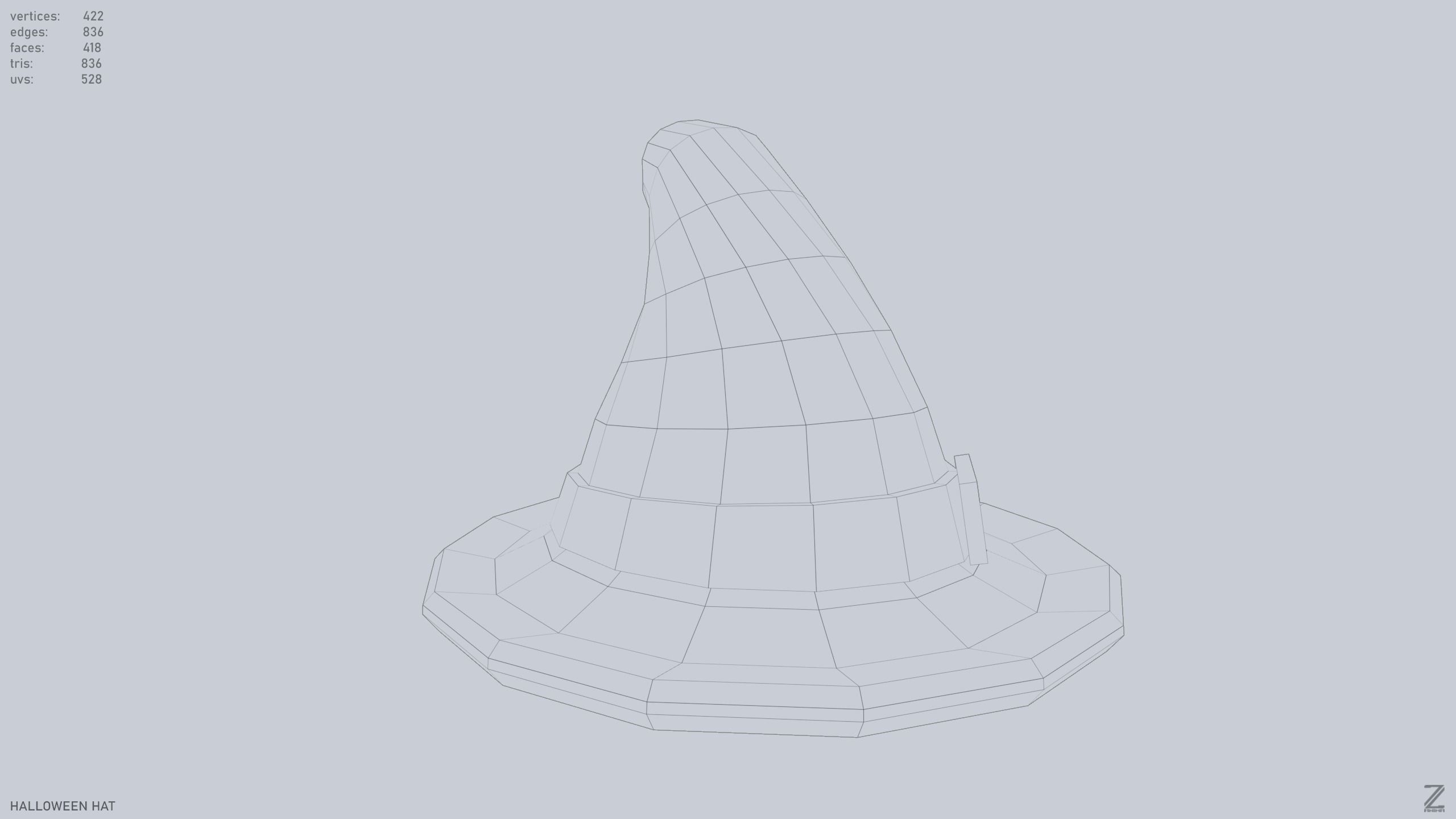 Halloween hat Low-poly 3D model_13