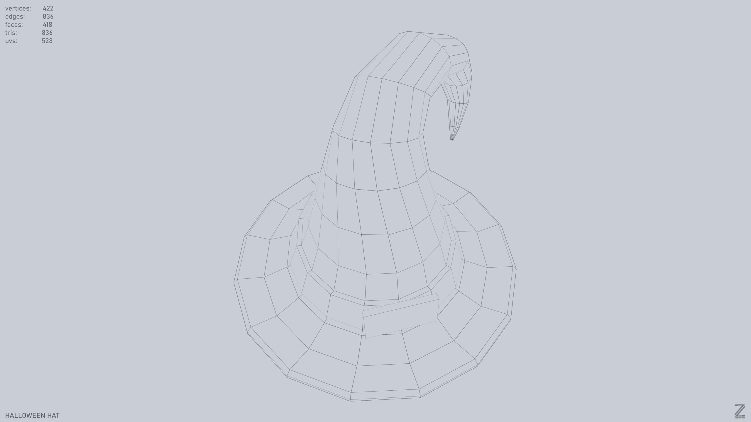 Halloween hat Low-poly 3D model_14