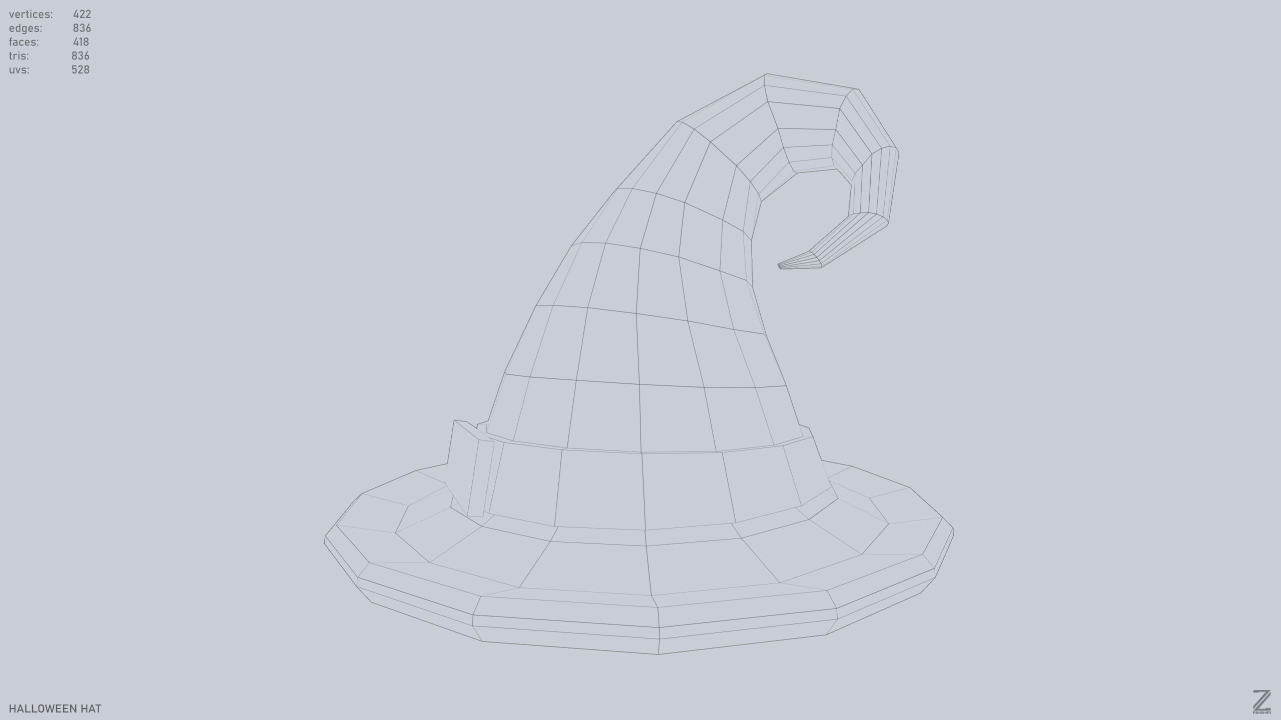 Halloween hat Low-poly 3D model_9
