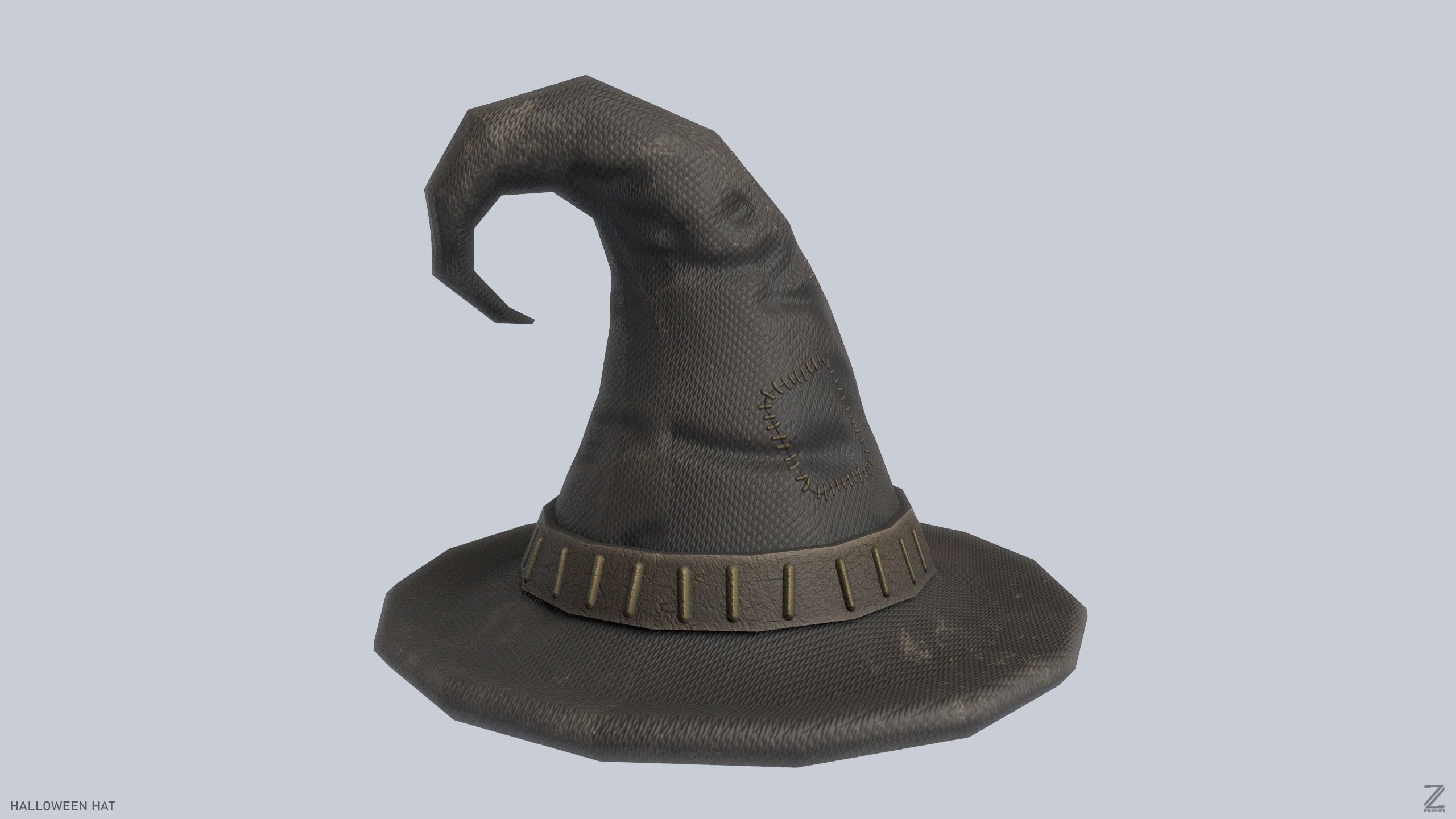 Halloween hat Low-poly 3D model_4