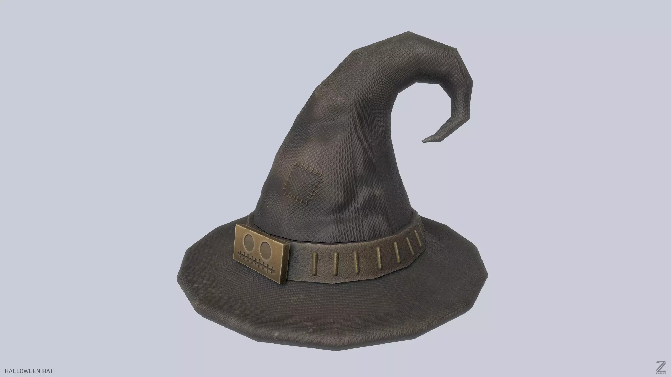 Halloween hat Low-poly 3D model_0