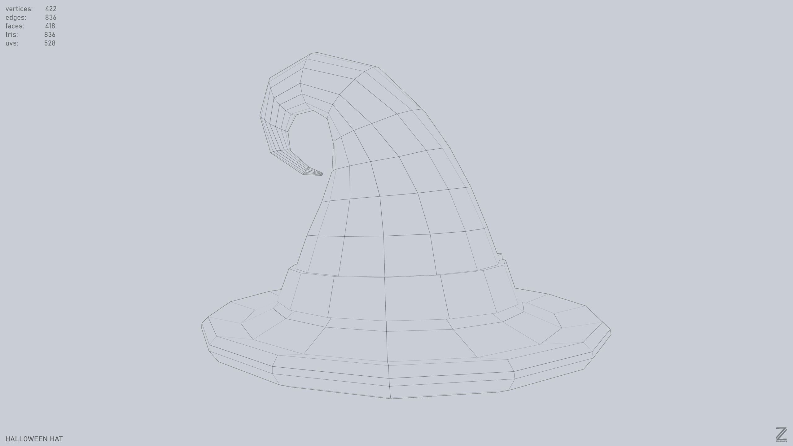 Halloween hat Low-poly 3D model_12