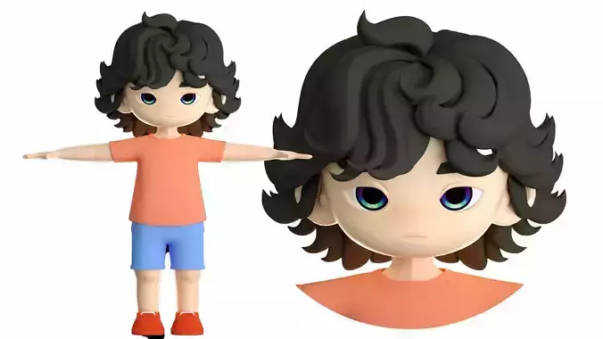 Cartoon boy  little boy child  student youth IP c4d