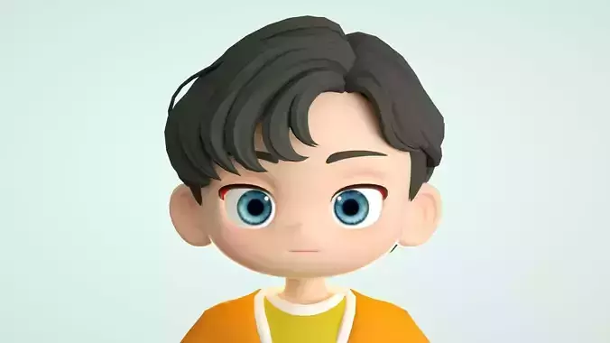 cartoon boy teenager youth student kid ip c4d