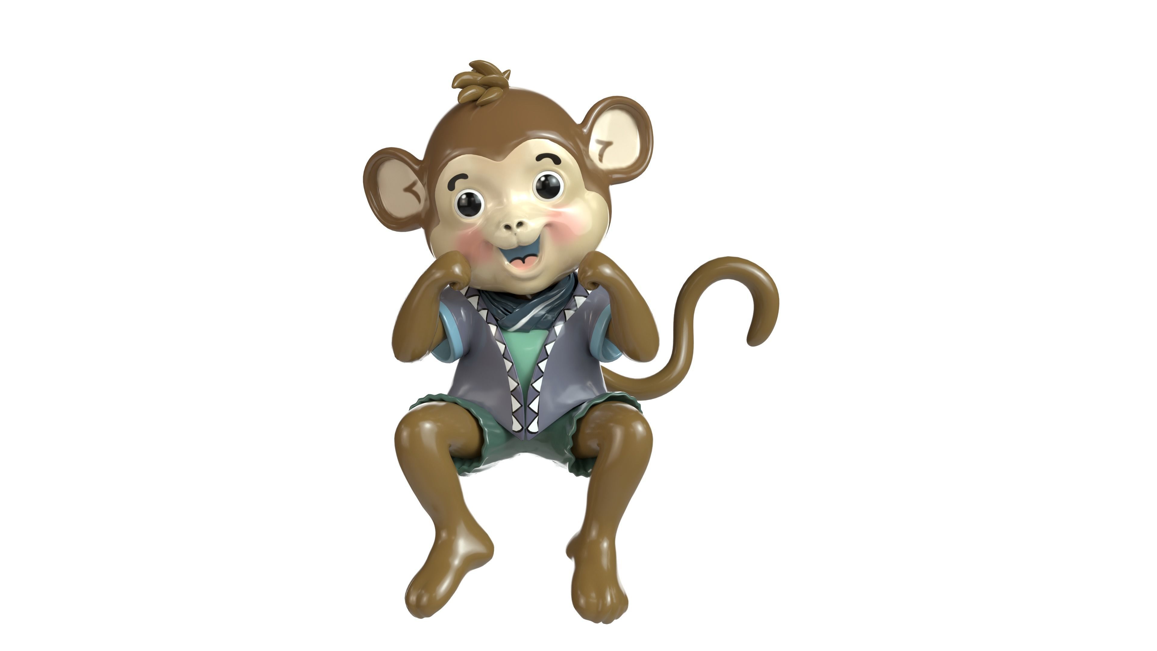 monkey 3D print model_3