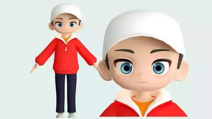 cartoon boy teenager youth kid student c4d ip