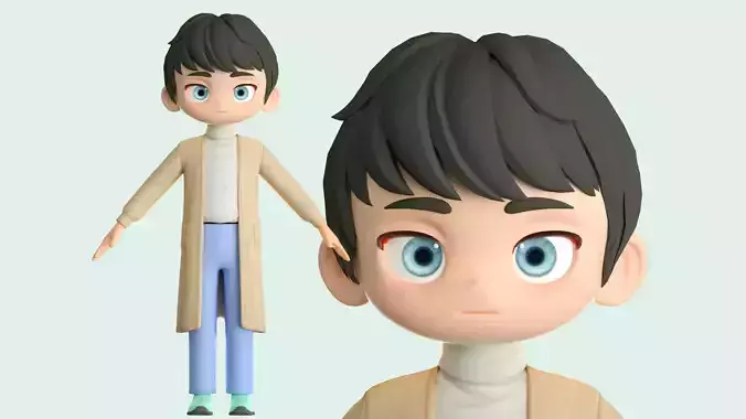 cartoon male man boy teenager youth scholar student